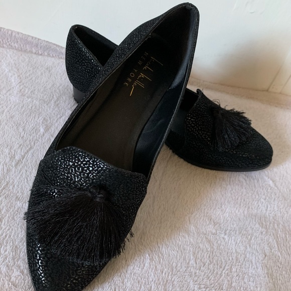 NICOLE MILLER Tassel Loafer Heeled Flats Black - Picture 5 of 5